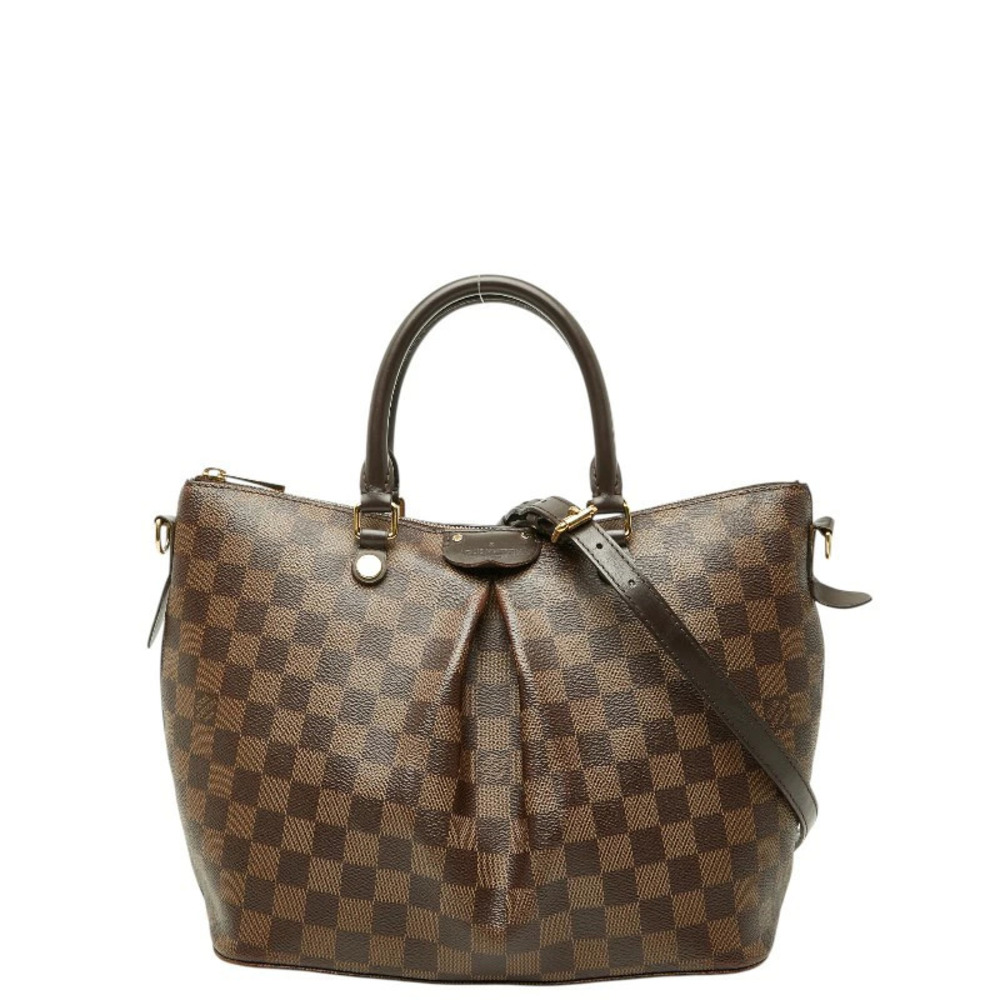 Louis Vuitton Damier Siena 2way Shoulder Bag Brown Leather